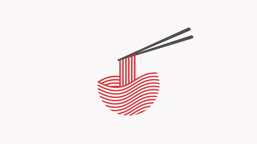 ramen noodle icon logo illustration looping animation video