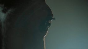 Closeup of Horse's Eye in Dark, Silhouetted Blue and Teal setting. Warm and Cozy Feeling - Powered by Shutterstock - Get 15% off with code: PIKWIZARD15