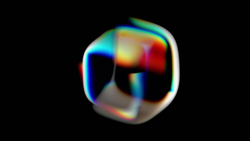 Abstract animation of iridescent blurry rotating shape on black background, 4k looping video, 3d render - Powered by Shutterstock - Get 15% off with code: PIKWIZARD15
