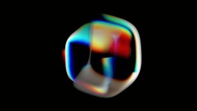 Abstract animation of iridescent blurry rotating shape on black background, 4k looping video, 3d render - Powered by Shutterstock - Get 15% off with code: PIKWIZARD15