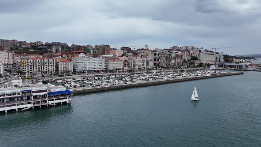 Puerto Chico Santander Marina Santander city Spain drone,aerial