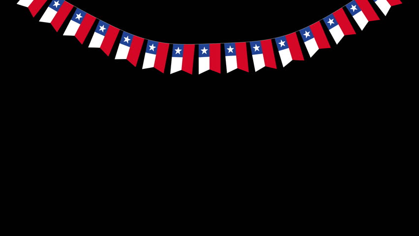 Fiestas Patrias Chile Pennants banderines chilean flag waving