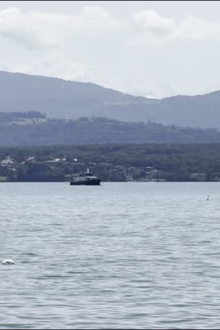 View of the mountains from the lake