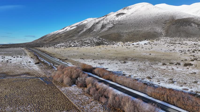 Patagonia Skyline At El Calafate In Santa Cruz Argentina. Snowy Mountains. Road Trip Scenery. Santa Cruz Argentina. Winter Travel. Patagonia Skyline At El Calafate In Santa Cruz Argentina.