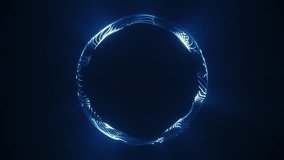 Glowing blue energy ring, abstract neon circle, futuristic light orb, digital wave sphere, sci-fi portal design on dark background - Powered by Shutterstock - Get 15% off with code: PIKWIZARD15