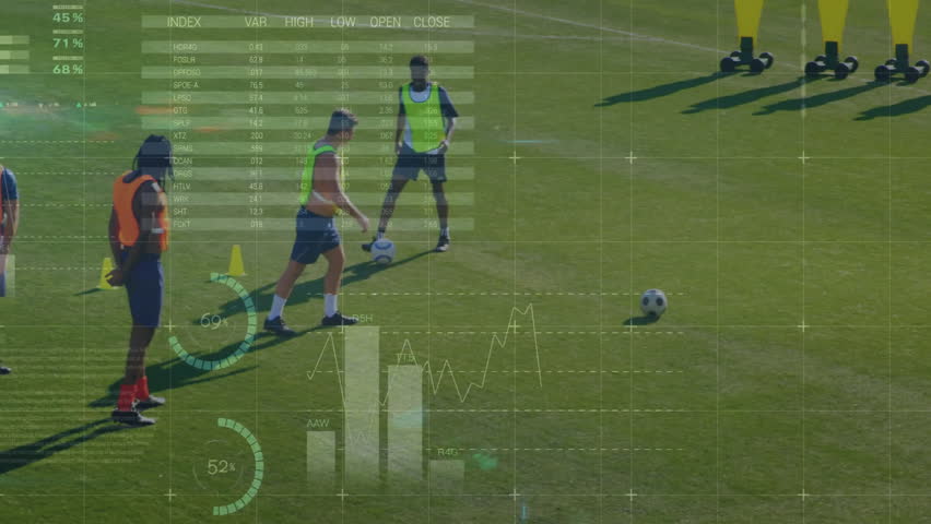 Soccer training session with players, performance metrics and data analysis animation. sports, athletes, coaching - Powered by Shutterstock - Get 15% off with code: PIKWIZARD15