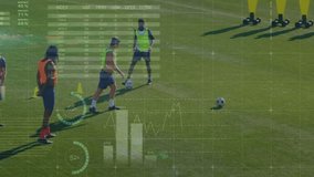Soccer training session with players, performance metrics and data analysis animation. sports, athletes, coaching - Powered by Shutterstock - Get 15% off with code: PIKWIZARD15
