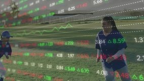 Animating stock market data over baseball player on field. Investing, sports, finance, animation, technology, trading - Powered by Shutterstock - Get 15% off with code: PIKWIZARD15