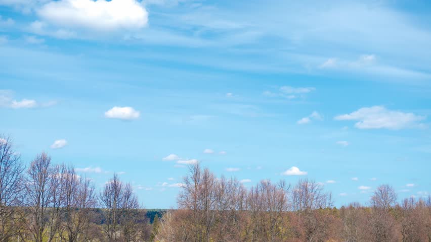Great nature timelapse of heaven. Spring sky with white clouds.