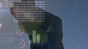 Analyzing global data, businesswoman viewing animated charts and graphs on screen. analytics, technology, computer, corporate - Powered by Shutterstock - Get 15% off with code: PIKWIZARD15