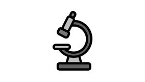 Animated Microscope Icon in Filled Line Style with Alpha Channel. Perfect for Project and Presentations - Powered by Shutterstock - Get 15% off with code: PIKWIZARD15