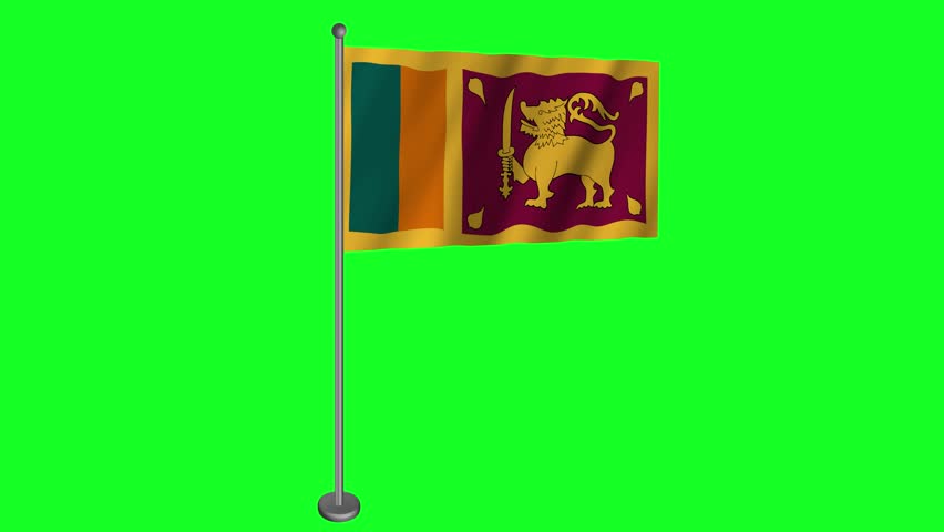 Sri Lanka Flag footage on Green Screen
