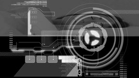 Animated futuristic interface over technological components and circuits. Technology, innovation, digital, electronics, high-tech, cyber - Powered by Shutterstock - Get 15% off with code: PIKWIZARD15