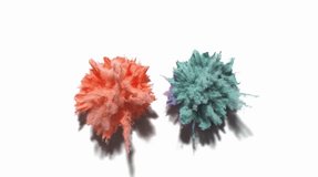 Color Burst - orange blue colorful smoke powder explosion or fluid ink particles in slow motion. Alpha matte isolated on black 60 fps - Powered by Shutterstock - Get 15% off with code: PIKWIZARD15