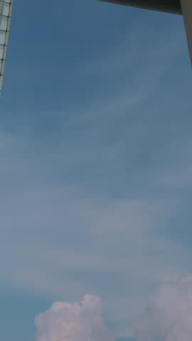 Aerial view of Marina Bay Sands Singapore. Shot. Aerial view of Singapore City Skyline with Marina Bay Sands