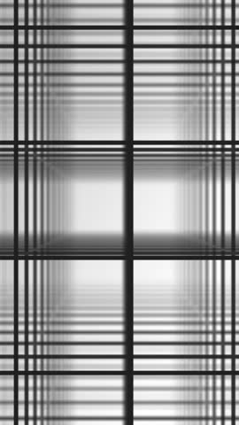 Geometric spiral with white squares abstract movement white background. Black line grid randomly flip over with white background. Black and white composition of bands