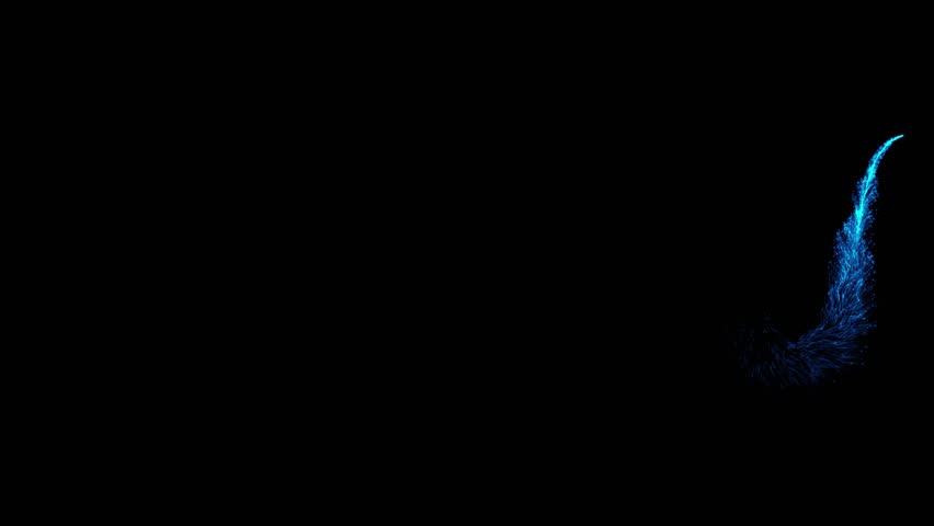 Magic Glitter Blue Particle On Back Background. Magical Glowing Particle Trail Animation. Fairy Tail Particle Magical Movement. Sparkle Glitter Glowing Magic Particle Moving Alpha Channel. Glitter Tra