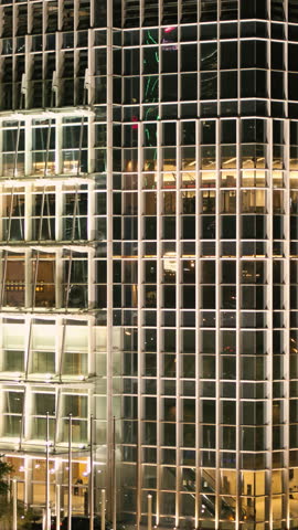 Top view of the skyscrapers in the big city at night. Stock. Great view of the city at night