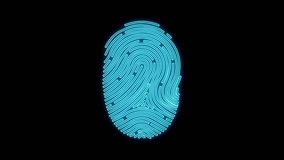 Fingerprint scan confirmation animation on black screen. - Powered by Shutterstock - Get 15% off with code: PIKWIZARD15