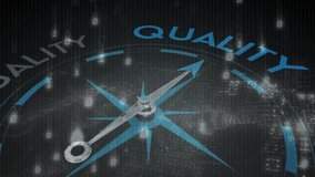 Animation of data processing over compass with texts on black background. Directions, computing and digital interface concept digitally generated video. - Powered by Shutterstock - Get 15% off with code: PIKWIZARD15