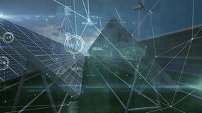 Solar panels processing data with network connections in animated graphic. Renewable, energy, technology, innovation, animation, sustainability - Powered by Shutterstock - Get 15% off with code: PIKWIZARD15