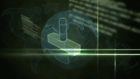 Digital data streams and coding animation over rotating globe and world map. Technology, futuristic, global, network - Powered by Shutterstock - Get 15% off with code: PIKWIZARD15