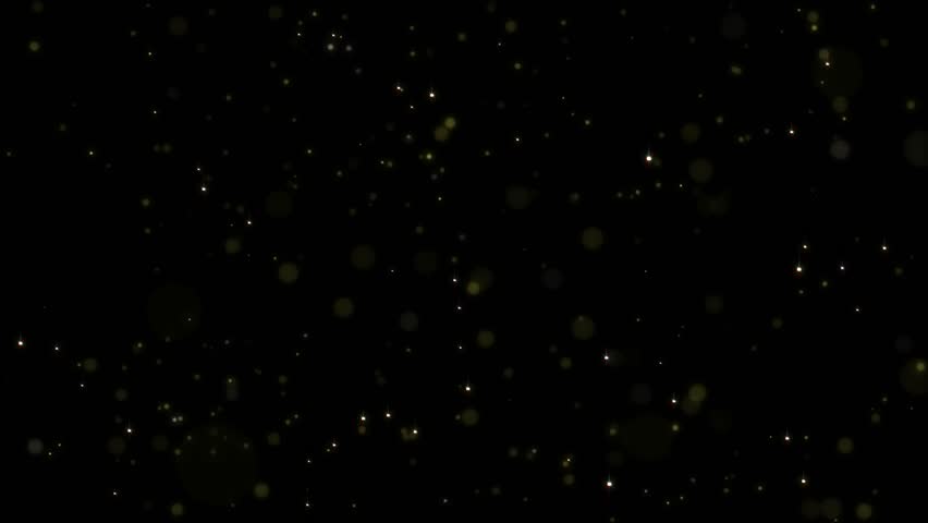 Abstract bokeh of dust particles floating in the air on black background. Slow motion. Abstract animated overlay effect of white particles flying. Loop animation. 4k footage