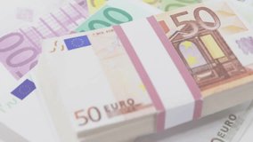 Euro banknotes with financial data processing animation over grid background. Currency, finance, banking, economy, digital - Powered by Shutterstock - Get 15% off with code: PIKWIZARD15