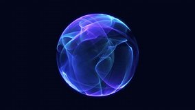 Vibrant glowing particle 3d sphere seamless motion. Virtual AI assistant concept. Abstract technology, science, engineering, artificial intelligence, and neural networks. Colorful neon energy orb. 4k. - Powered by Shutterstock - Get 15% off with code: PIKWIZARD15