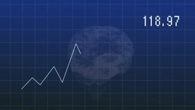 Rising line graph animation over brain illustration with 100.00 value. Growth, progress, success, data, analytics, statistics - Powered by Shutterstock - Get 15% off with code: PIKWIZARD15