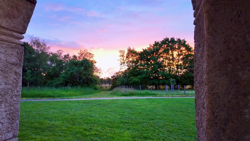 Following movement from the beautiful sunset at the garden of Museum Robert Tatin, Mayenne, France.