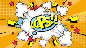 2d animated motion graphic pop art explosion with text Oops!, halftone vintage background style 4K video background - Powered by Shutterstock - Get 15% off with code: PIKWIZARD15