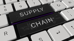 Supply chain written on the keys. Network company suppliers product distribute Computer white and black keyboard words. 3D Illustration - Powered by Shutterstock - Get 15% off with code: PIKWIZARD15
