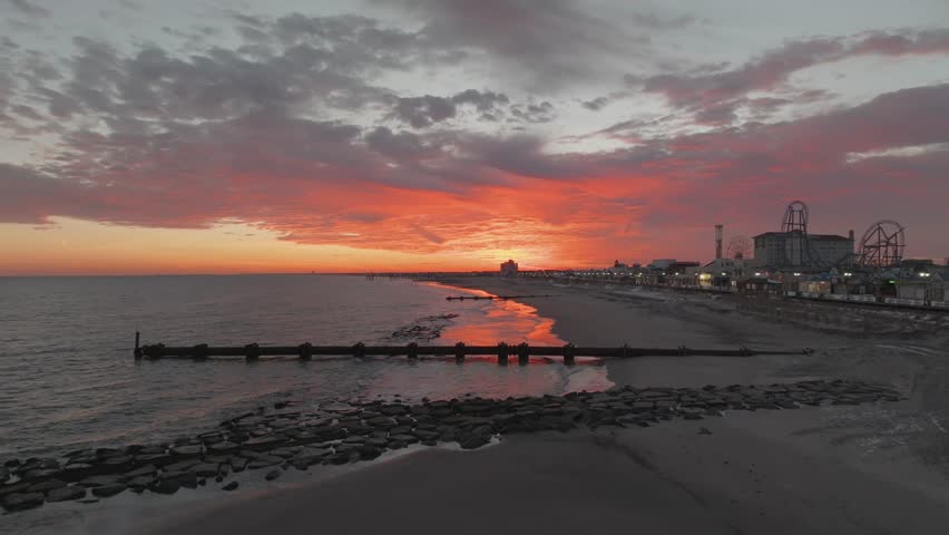 Gorgeous sunset above the beach in Ocean City, New Jersey