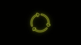 Neon circle arrows. Circular process, rotate infographic element. simple round circle recycle bin icon animation. Animation cyan recycle bin symbol on  - Powered by Shutterstock - Get 15% off with code: PIKWIZARD15