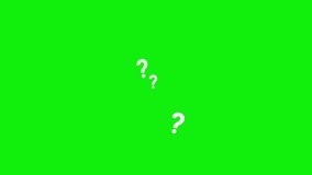 white question mark symbol floating animation on green screen background. - Powered by Shutterstock - Get 15% off with code: PIKWIZARD15