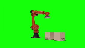 Arm Robot robotics arm cosmetics box manufacture Box product Object for manufacturing industry technology Product export import Productsfood, cosmetics, apparel warehouse mechanical 3d green screen - Powered by Shutterstock - Get 15% off with code: PIKWIZARD15