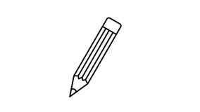 Animated pencil line icon on transparent background, school and education animation, 4k video motion graphic with alpha channel, use for web design, mobile apps, ui design - Powered by Shutterstock - Get 15% off with code: PIKWIZARD15