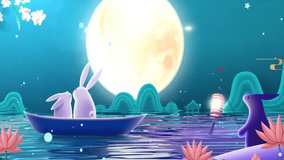 Retro Chinese style ink landscape mid autumn moon white clouds door frame general trendy background, Mid-Autumn Festival Mooncake Scroll Unfolding Party Opening of calm trees, mountains, flowers - Powered by Shutterstock - Get 15% off with code: PIKWIZARD15