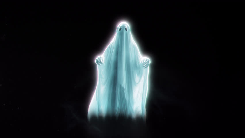 Spooky Halloween haunted ghost animation loop with alpha channel 4k resolution