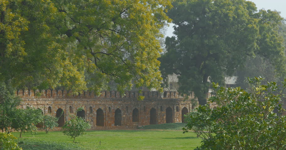 New Delhi, Delhi, India. Old wall surrounded Isa Khan