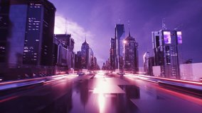 This Stock Motion Graphics video shows a Futuristic City with Skyscrapers and Road Sci-Fi Cinematic Background on a seamless loop - Powered by Shutterstock - Get 15% off with code: PIKWIZARD15