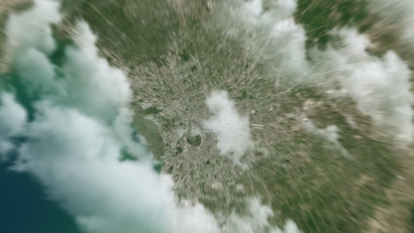 Zooming on Bangkok, Thailand. Earth zoom in from outer space to city. The animation continues by zoom out through clouds and atmosphere into space. View of the Earth at night. Images from NASA. 4K