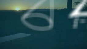 Mathematical symbols and equations animation over sunset landscape. Technology, mathematics, data, calculation, science, analytics - Powered by Shutterstock - Get 15% off with code: PIKWIZARD15