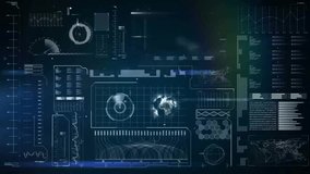 Animation of clock moving over data processing and diagrams. Business, technology and digital interface concept digitally generated video. - Powered by Shutterstock - Get 15% off with code: PIKWIZARD15