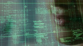 Animation of network of connections and data processing over biracial woman during eye test. Medicine, technology and digital interface concept digitally generated video. - Powered by Shutterstock - Get 15% off with code: PIKWIZARD15