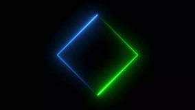Green and blue Square rectangle photo frame with two tone neon color motion graphic. Neon square border icon animation. - Powered by Shutterstock - Get 15% off with code: PIKWIZARD15