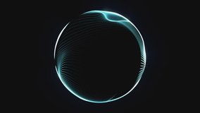 Abstract looped blue energy sphere of particles, lines and waves with bright magical glow on black background, video 4k - Powered by Shutterstock - Get 15% off with code: PIKWIZARD15