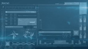 DNA analysis and data visualization animation over scientific interface. Genetics, biotechnology, research, bioinformatics, molecular, helix - Powered by Shutterstock - Get 15% off with code: PIKWIZARD15