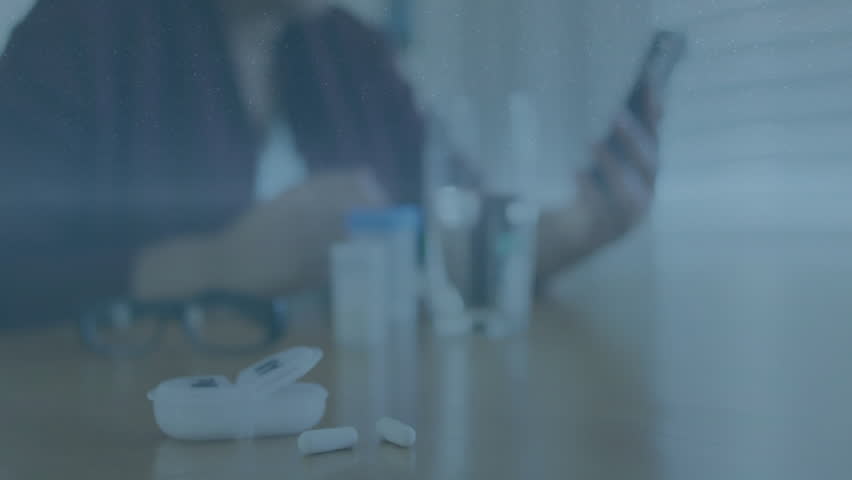 Data analysis and global connectivity animation over people using smartphones. Technology, communication, mobile, network, digital, analytics